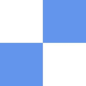 Three Inch Cornflower Blue and White Checkerboard Squares