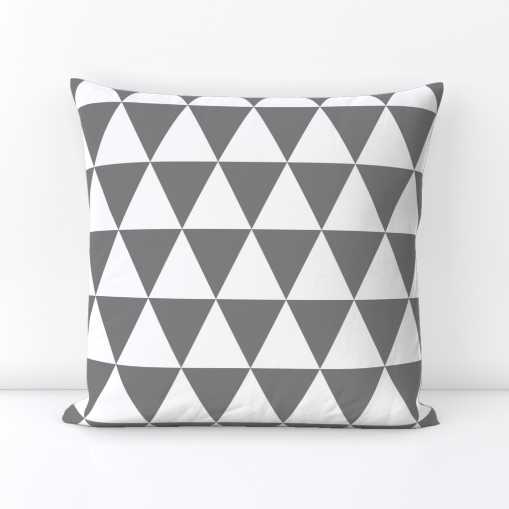 Three Inch Medium Gray and White Triangles