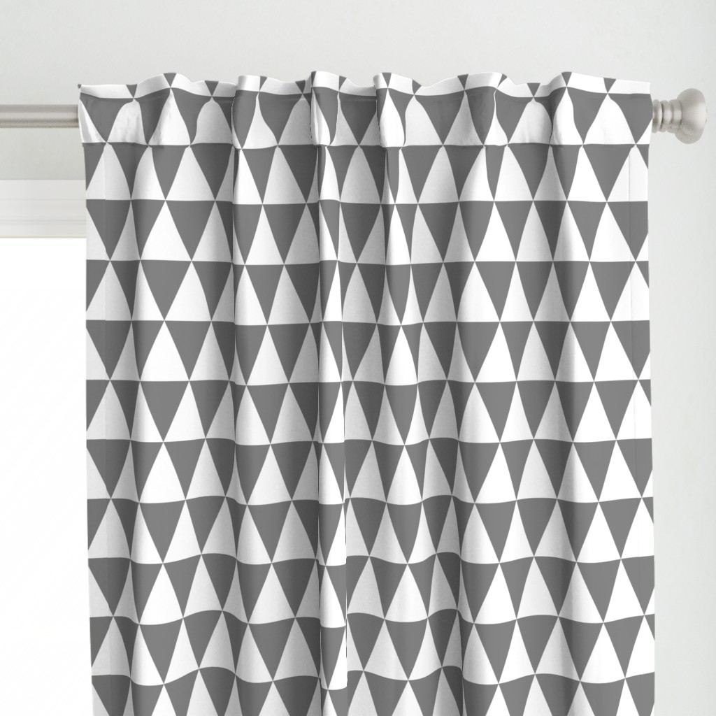 Three Inch Medium Gray and White Triangles