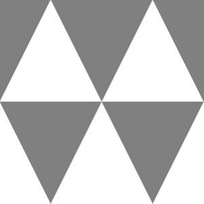 Three Inch Medium Gray and White Triangles