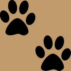 Three Inch Black Paws on Camel Brown