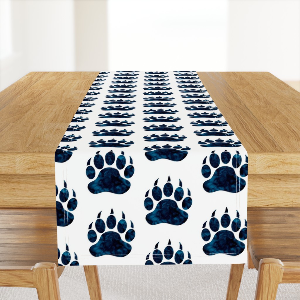 5” Bear Paw - Navy watercolor on white