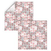 Abstract rain raw brush spots and dots cool trendy pastel print LA style pink