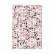 Abstract rain raw brush spots and dots cool trendy pastel print LA style pink