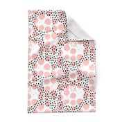 Abstract rain raw brush spots and dots cool trendy pastel print LA style pink