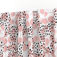 Abstract rain raw brush spots and dots cool trendy pastel print LA style pink