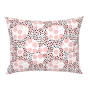 Abstract rain raw brush spots and dots cool trendy pastel print LA style pink