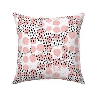 Abstract rain raw brush spots and dots cool trendy pastel print LA style pink