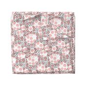 Abstract rain raw brush spots and dots cool trendy pastel print LA style pink