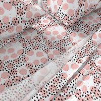 Abstract rain raw brush spots and dots cool trendy pastel print LA style pink