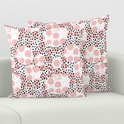 Abstract rain raw brush spots and dots cool trendy pastel print LA style pink