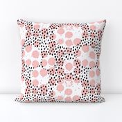 Abstract rain raw brush spots and dots cool trendy pastel print LA style pink
