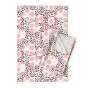 Abstract rain raw brush spots and dots cool trendy pastel print LA style pink