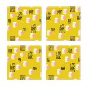 Abstract raw brush dots and dashes pop design in mustard