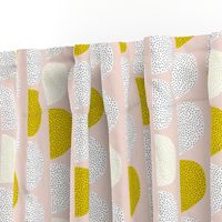 Scandinavian retro moon phases circles soft pastel moon gender neutral mustard