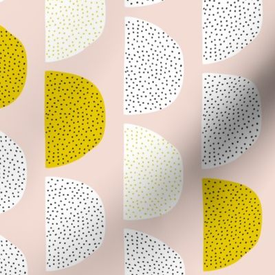 Scandinavian retro moon phases circles soft pastel moon gender neutral mustard