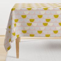 Scandinavian retro moon phases circles soft pastel moon gender neutral mustard