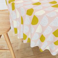 Scandinavian retro moon phases circles soft pastel moon gender neutral mustard