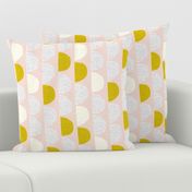 Scandinavian retro moon phases circles soft pastel moon gender neutral mustard