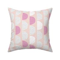 Scandinavian retro circles soft pastel moon pink girls