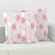 Scandinavian retro circles soft pastel moon pink girls