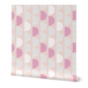 Scandinavian retro circles soft pastel moon pink girls