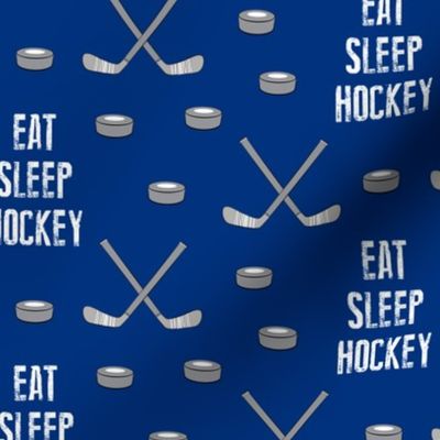 eat sleep hockey - blue
