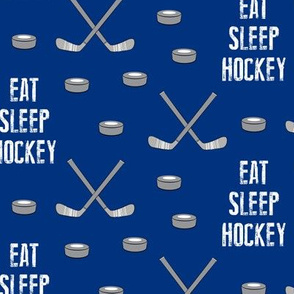 eat sleep hockey - blue