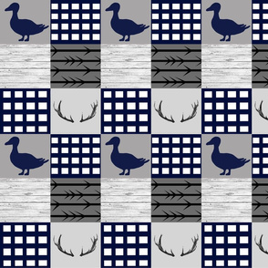 Ducks and bucks - navy and gray - smaller