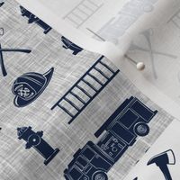 firefighter wholecloth - patchwork - grey & navy 