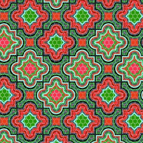 Christmas Chevron Jigsaw Red and Green