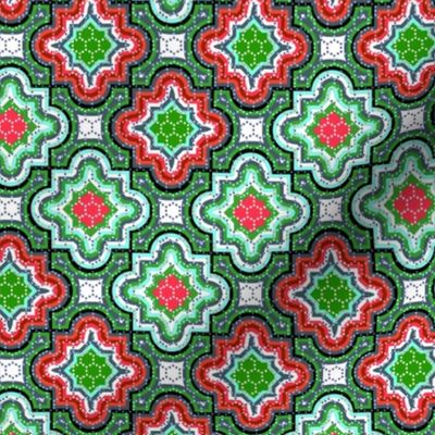Christmas Chevron Jigsaw Red White and Green