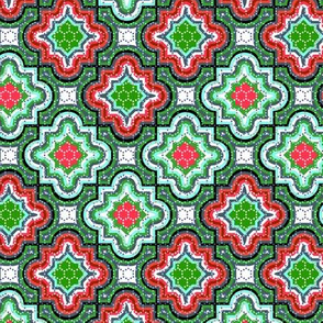 Christmas Chevron Jigsaw Red White and Green