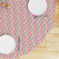 merry christmas green + pink + red UPPERcase