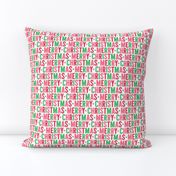 merry christmas green + pink + red UPPERcase