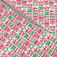 merry christmas green + pink + red UPPERcase