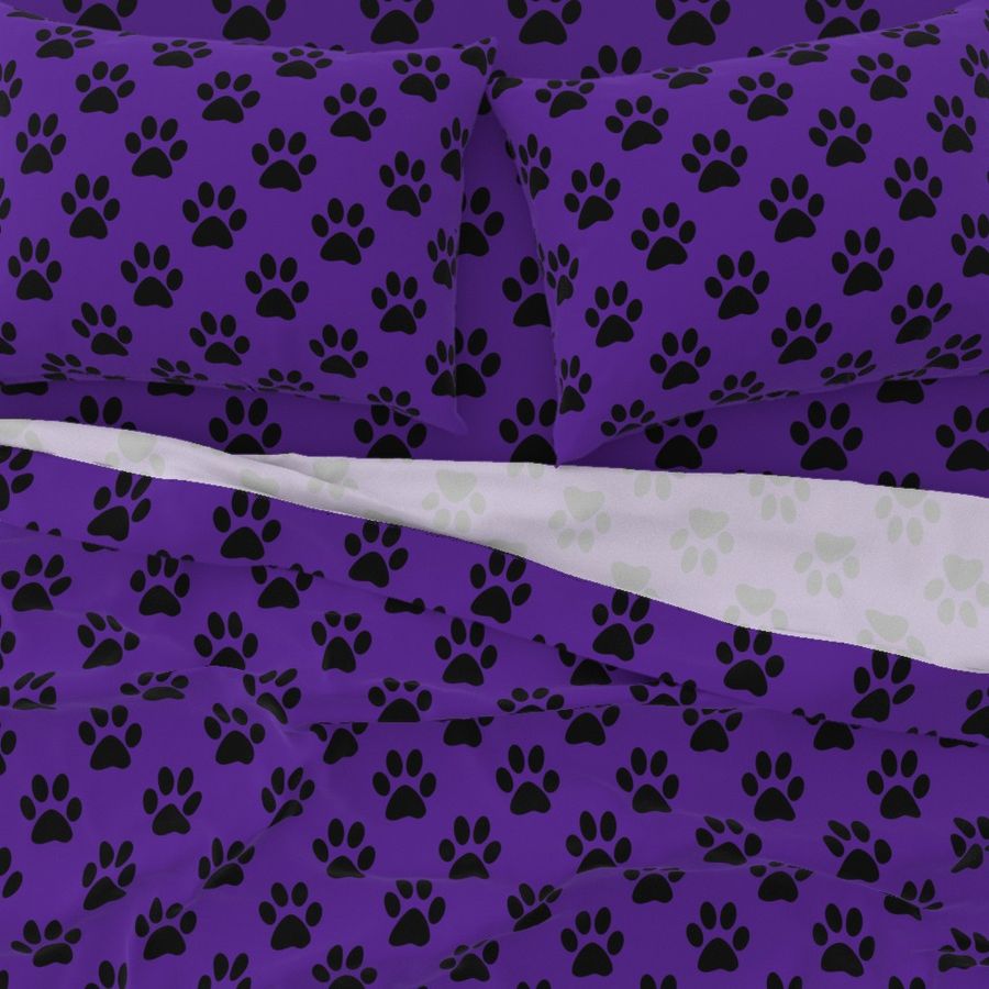 Three Inch Black Paws on Purple