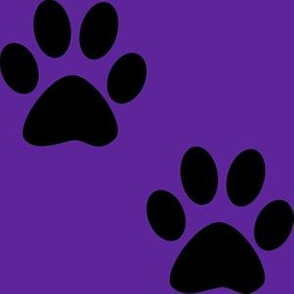 Three Inch Black Paws on Purple