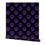 Three Inch Purple Paws on Black