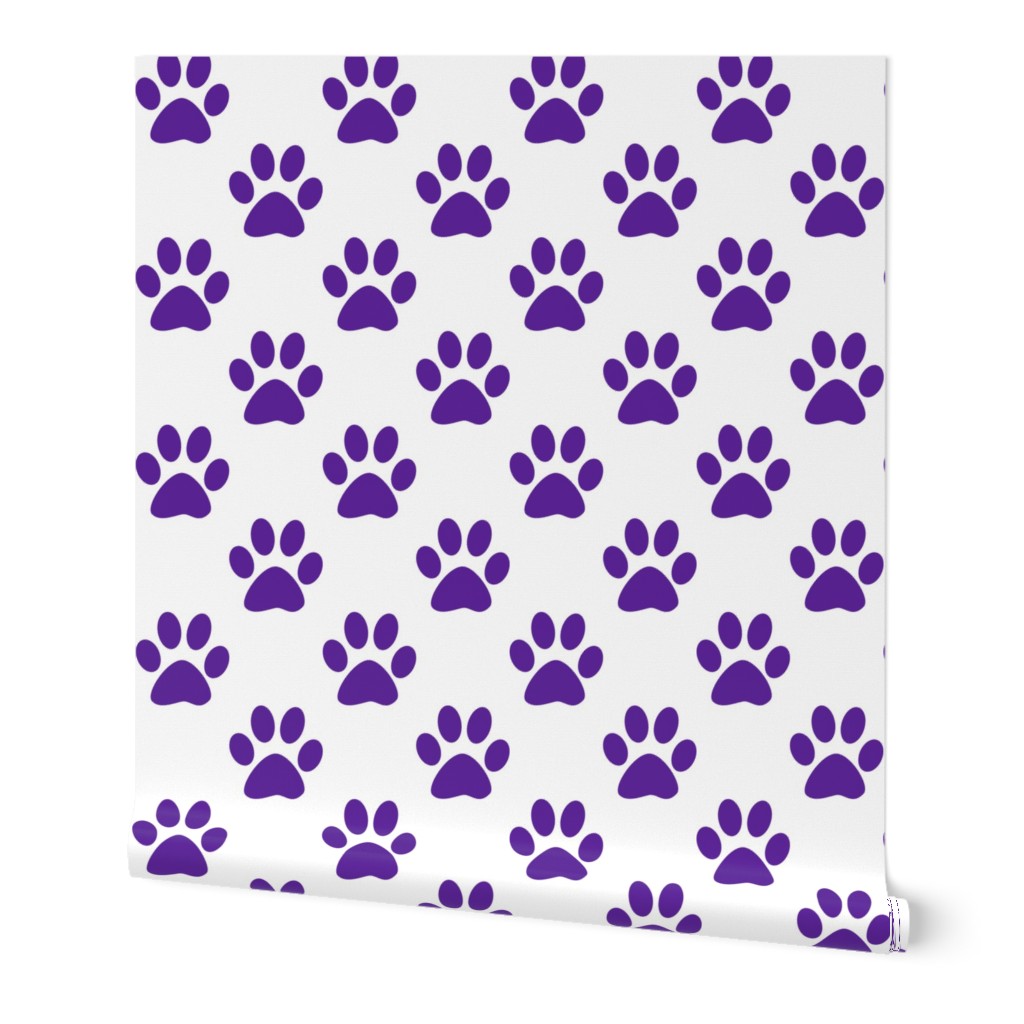 Three Inch Purple Paws on White