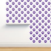 Three Inch Purple Paws on White