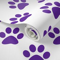 Three Inch Purple Paws on White