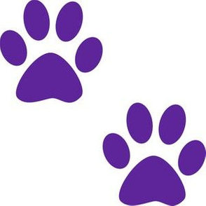 Three Inch Purple Paws on White