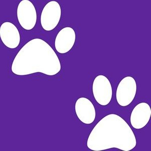 Three Inch White Paws on Purple