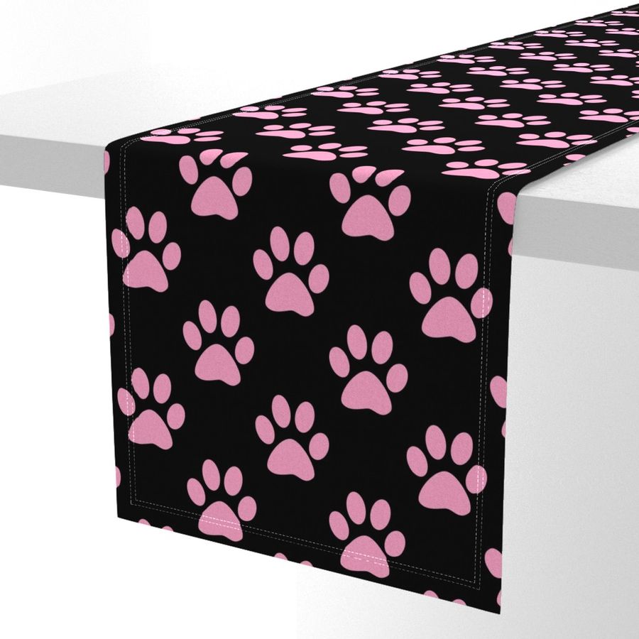 Three Inch Carnation Pink Paws on Black