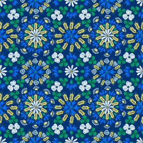 Moroccan Wheat Meadow (navy)