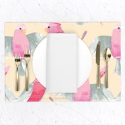 Pink Galahs CREAM BACKGROUND // Australian birds pink grey parrot cockatoo feathers