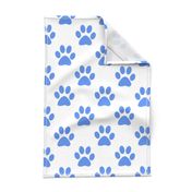 Three Inch Cornflower Blue Paws on White