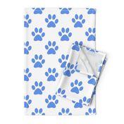 Three Inch Cornflower Blue Paws on White