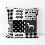 firefighter wholecloth - patchwork - monochrome  - future firefighter 